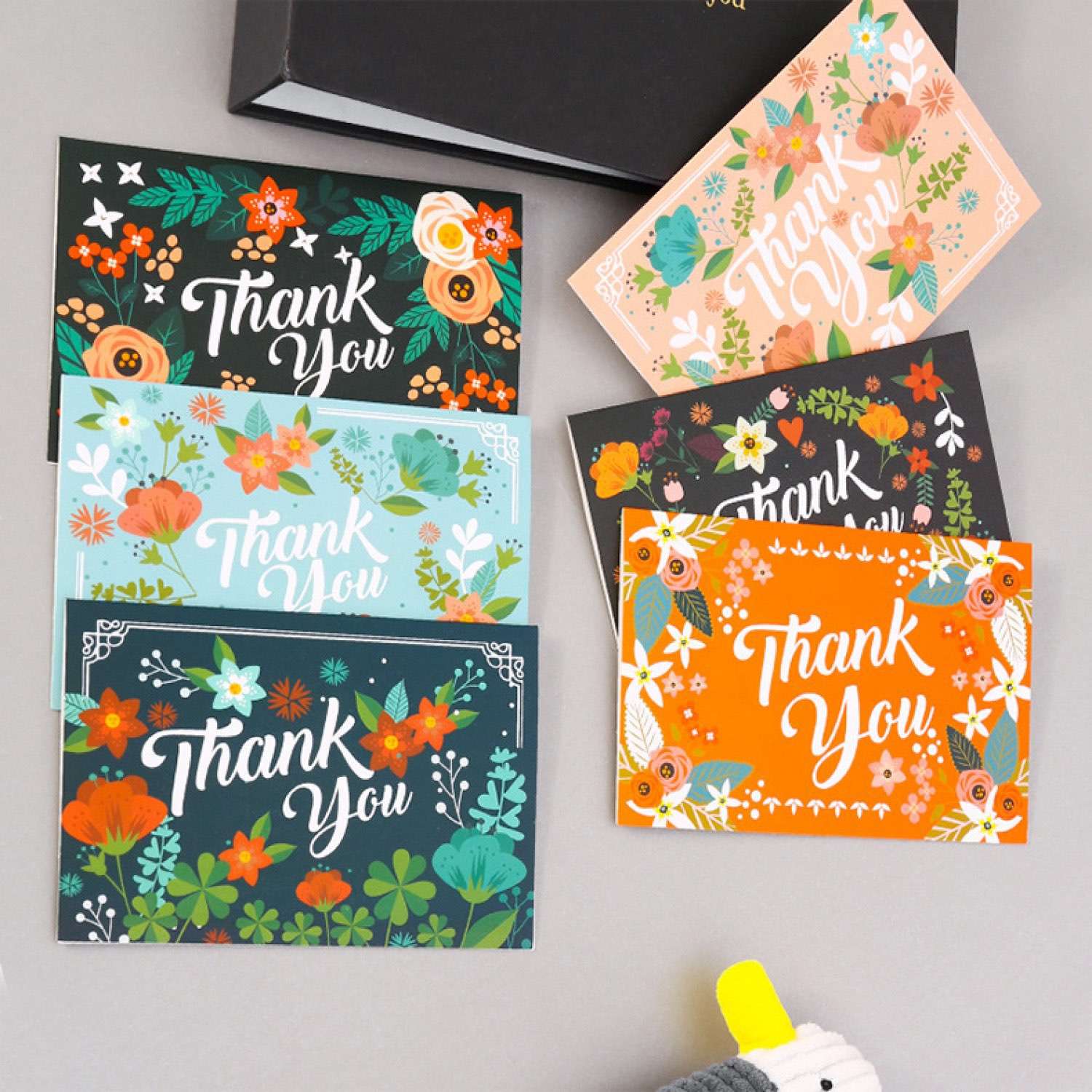 Thank You Card Flower Pattern UV Printing Beautiful Small Card Customized